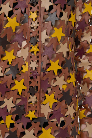 Multi Color Star Patchwork - Button Closure Detail | Gabriela Hearst
