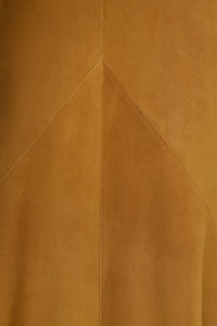 Brigita Slip Maxi Dress in Cashew Suede