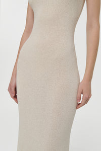 Nyra Knit Maxi Dress in Off White Mulberry Silk