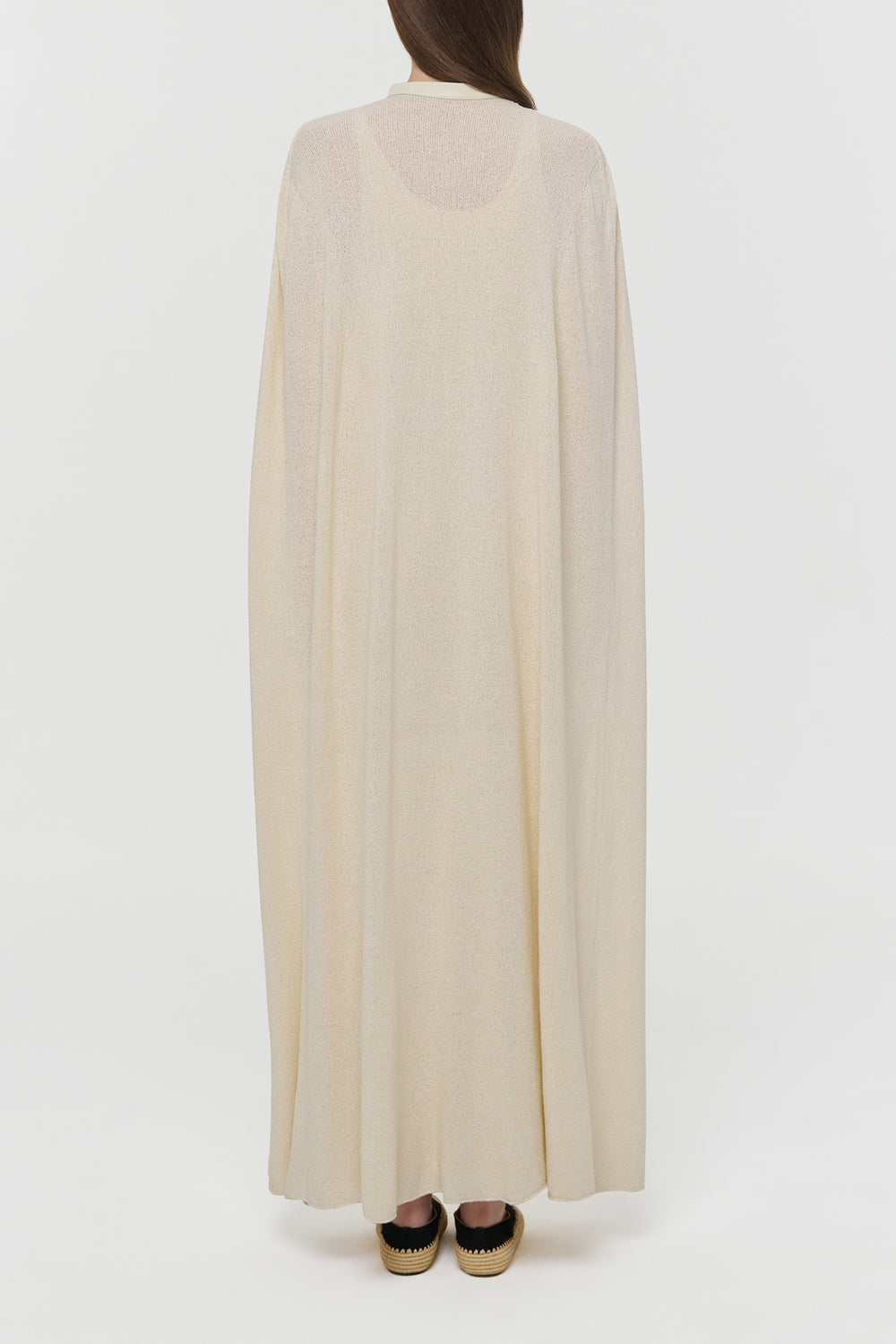 Laleh Knit Cape in Off White Mulberry Silk