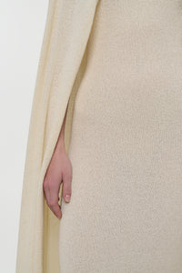 Laleh Knit Cape in Off White Mulberry Silk