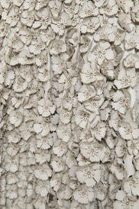 Ceolan Embroidered Floral Maxi Dress in White Leather