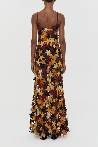 Multi Cashmere Yeshara Crochet Stars Maxi Dress - Studio Three Quarter Back | Gabriela Hearst