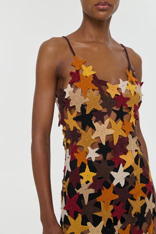 Multi Cashmere Crochet Star Dress - Studio Bodice Detail | Gabriela Hearst