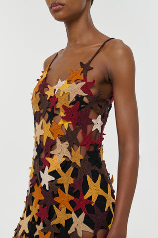 Multi Cashmere Crochet Star Dress - Studio Side Torso Detail | Gabriela Hearst
