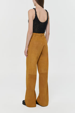 Norman Wide-Leg Suede Trousers - Back View Detail | Gabriela Hearst