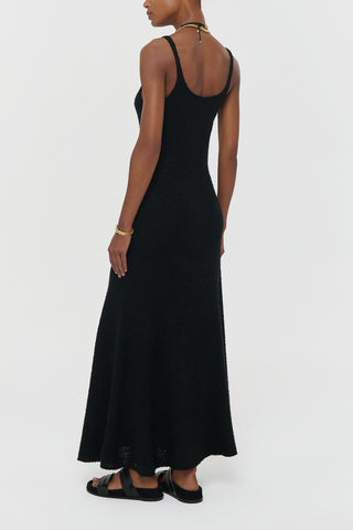 Black Mulberry Silk Ayla Dress - Back View | Gabriela Hearst