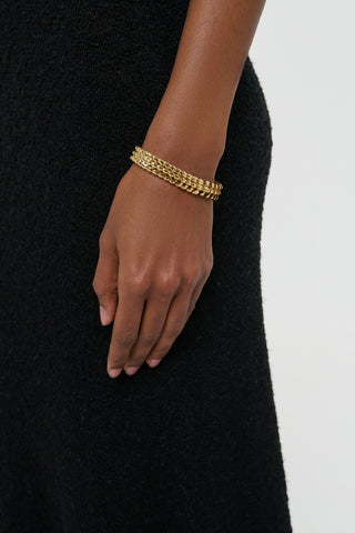 18K Yellow Gold Braided Bracelet - On Model View | Gabriela Hearst