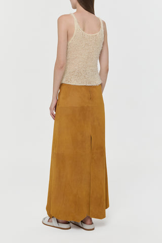 Off White Cashmere Tank Top - Back View Styled Look | Gabriela Hearst