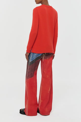 Red Cashmere Avichai Knit Sweater - Back View - On Model Studio | Gabriela Hearst