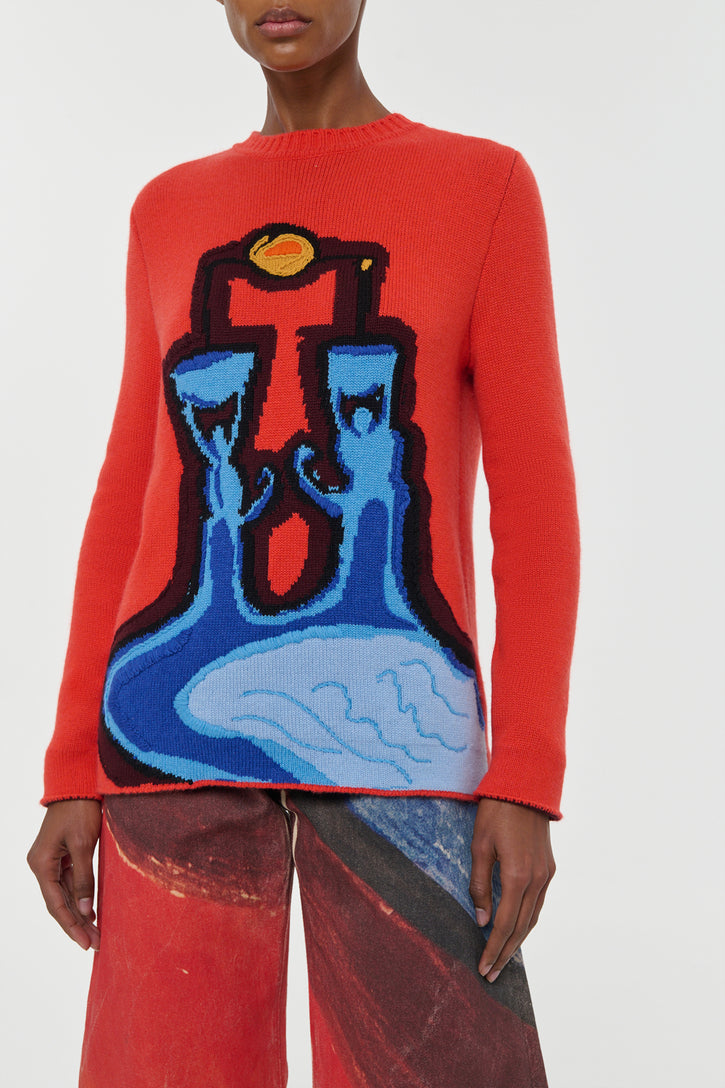 Avichai Knit Sweater in Air Multi Cashmere