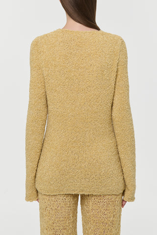 Hay Crescenta Knit Sweater - Back View On Model, Artisan Knitwear | Gabriela Hearst