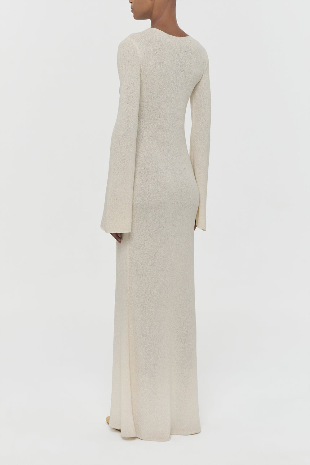 Arisen Knit Maxi Dress in Off White Mulberry Silk