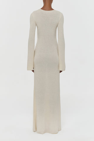 Off White Mulberry Silk Dress - Back Detail View | Gabriela Hearst