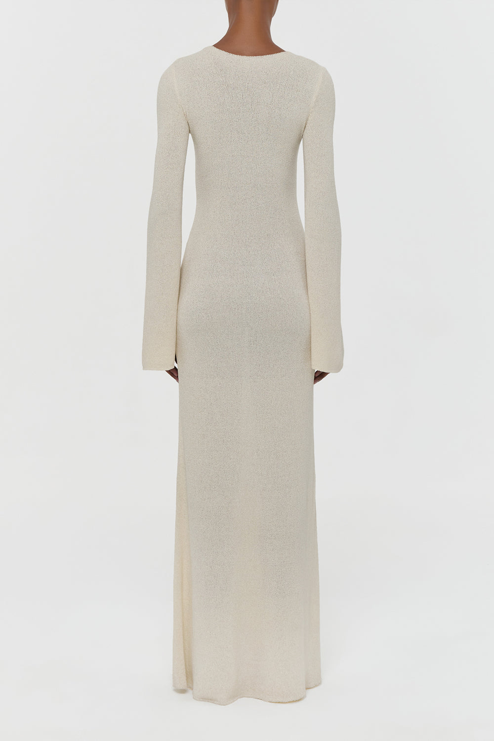 Arisen Knit Maxi Dress in Off White Mulberry Silk