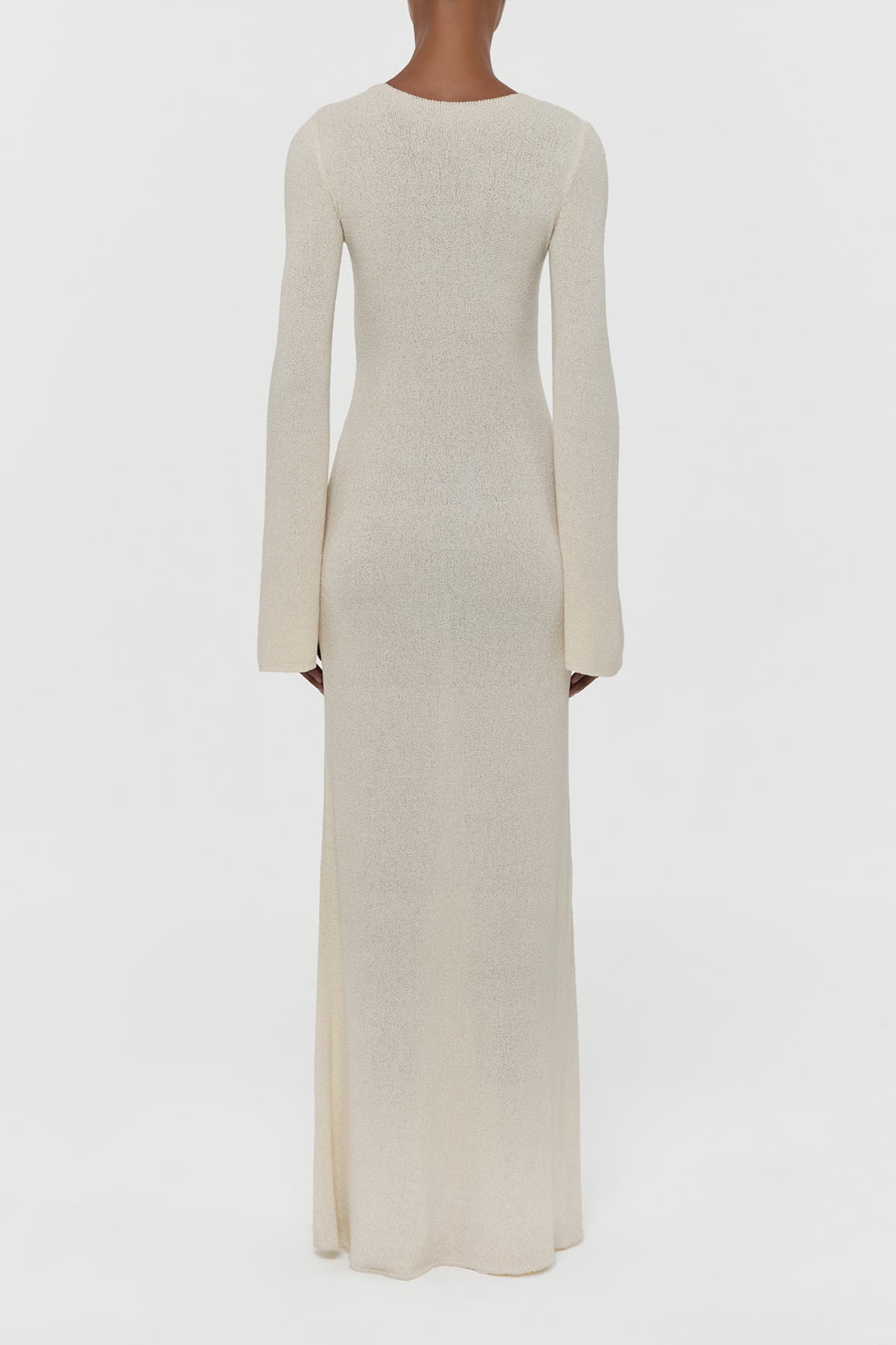 Arisen Knit Maxi Dress in Off White Mulberry Silk