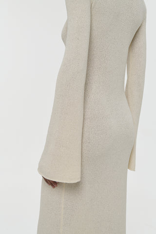 Ivory Knit Maxi Dress - Side Sleeve Detail | Gabriela Hearst
