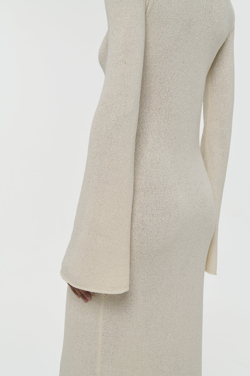 Arisen Knit Maxi Dress in Off White Mulberry Silk