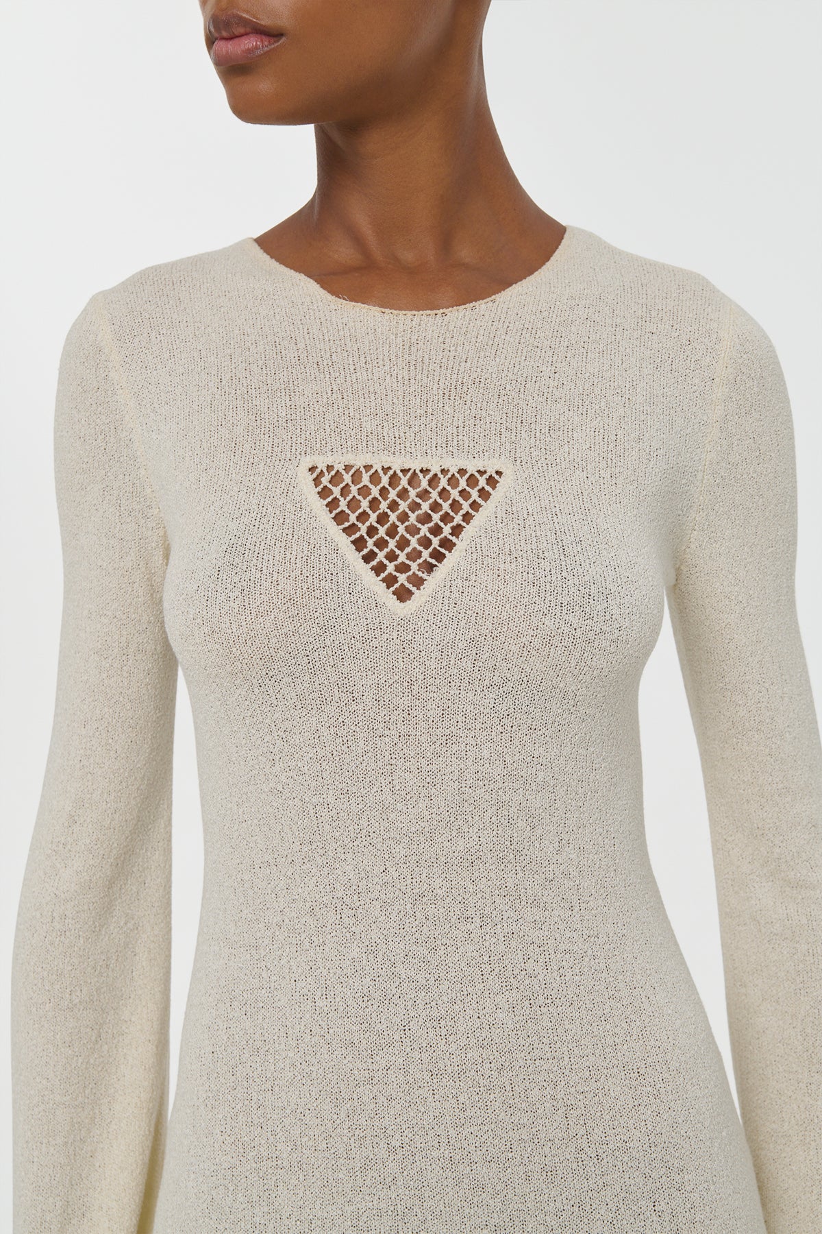 Arisen Knit Maxi Dress in Off White Mulberry Silk