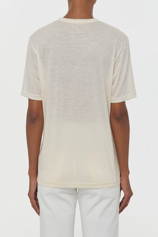 Cream Cashmere Sayara T-Shirt - Back View | Gabriela Hearst