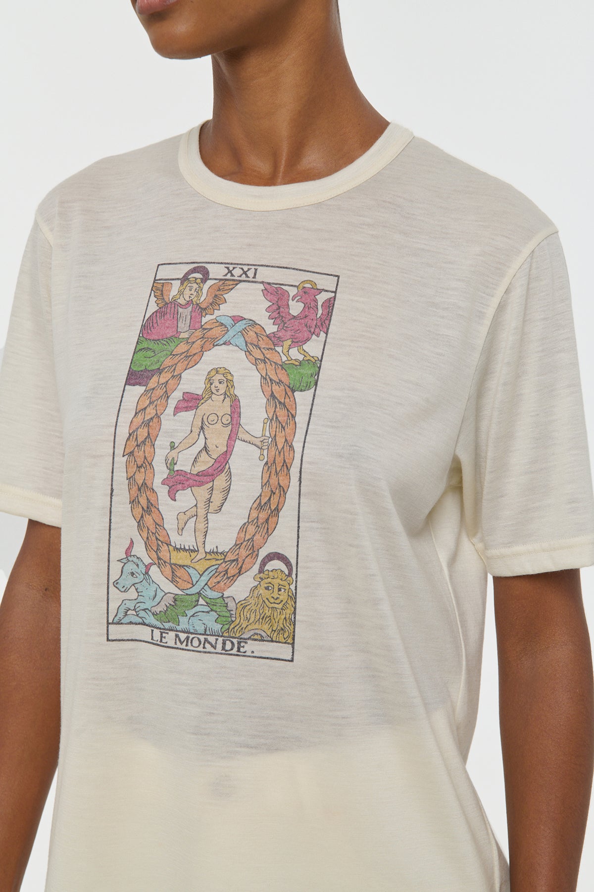 Sayara T-Shirt In World Multi Printed Cashmere