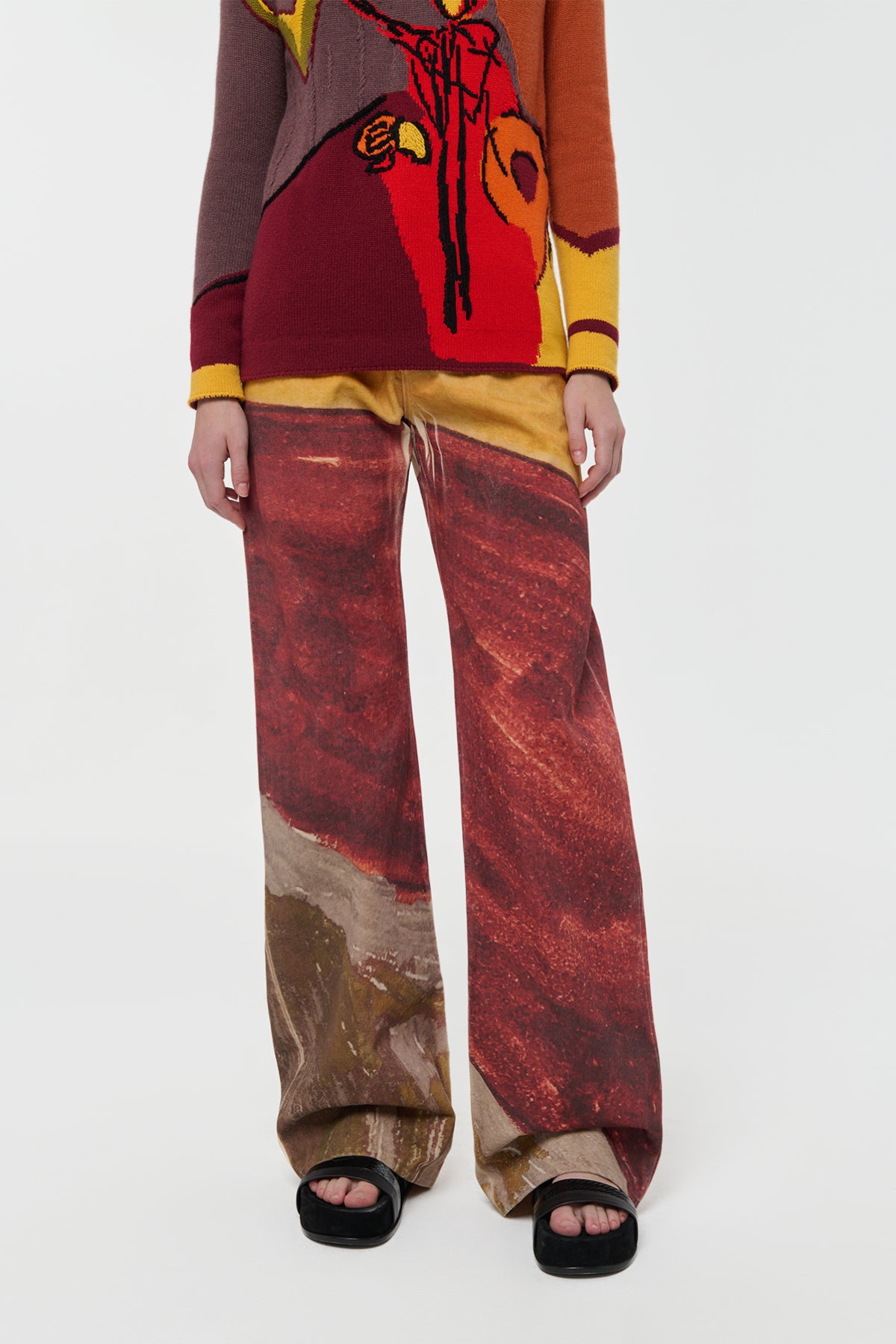 Amoret Barrel-leg Jean in Fire Multi Recycled Cotton Denim