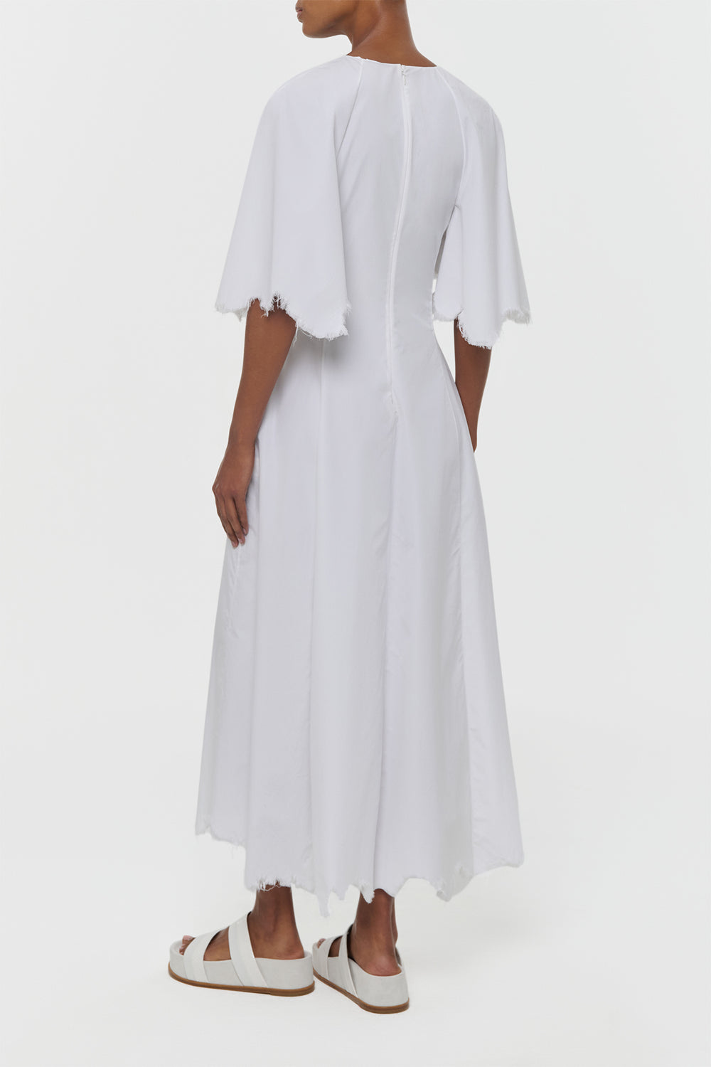Ansel Midi Dress in Ivory Sea Island Cotton