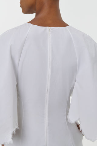 White Cotton Ansel Midi Dress - Back Zipper Detail | Gabriela Hearst