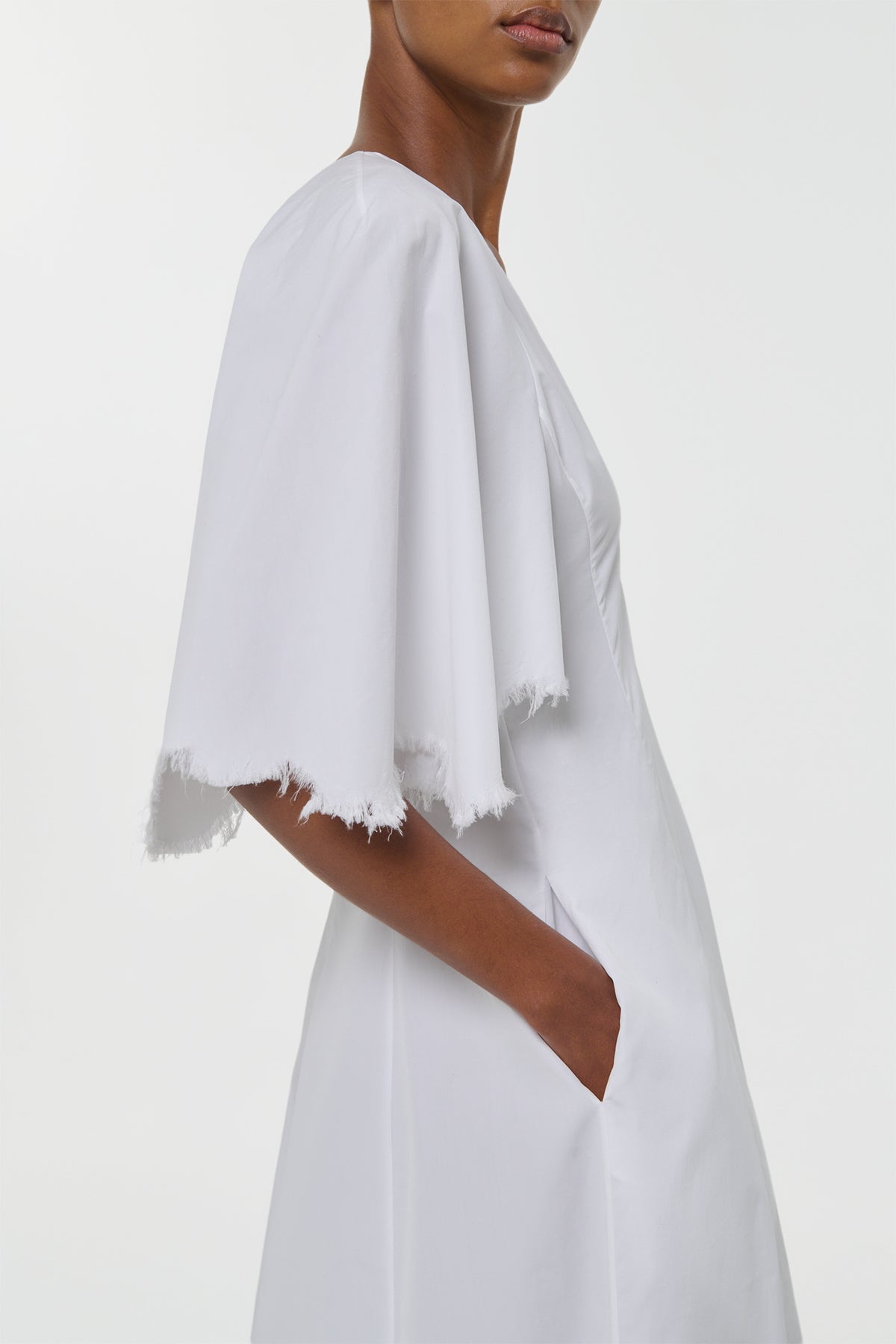 Ansel Midi Dress in Ivory Sea Island Cotton