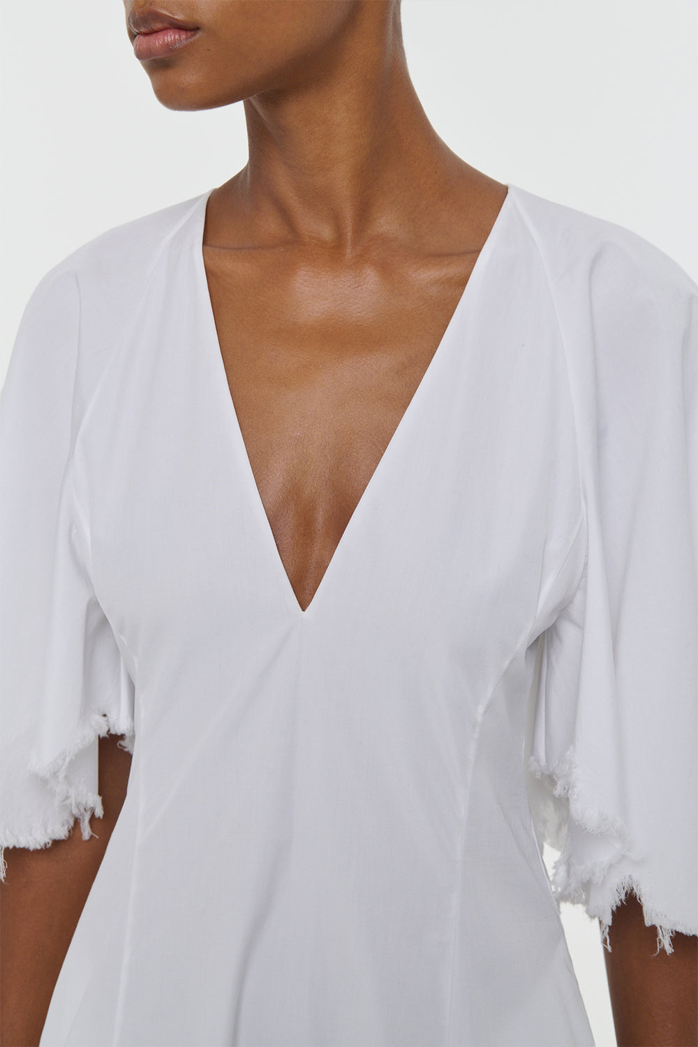 Ansel Midi Dress in Ivory Sea Island Cotton