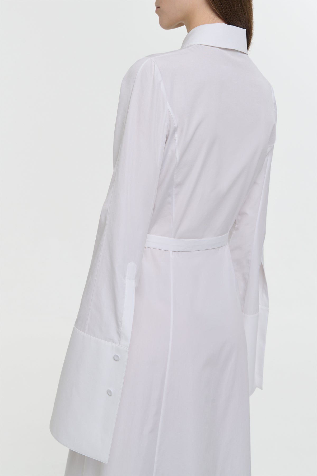 Carmina Maxi Shirtdress in White Sea Island Cotton