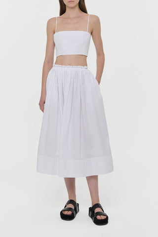 White Sea Island Cotton Nadir Top with Skirt - Front View | Gabriela Hearst