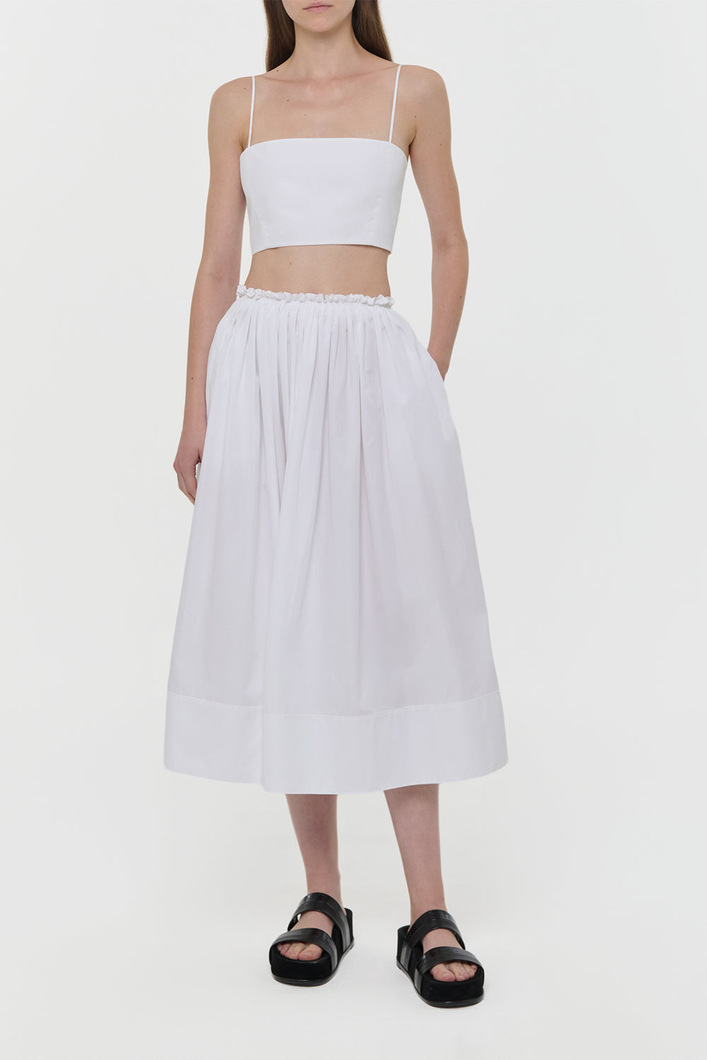 Shiva Maxi Skirt in White Sea Island Cotton