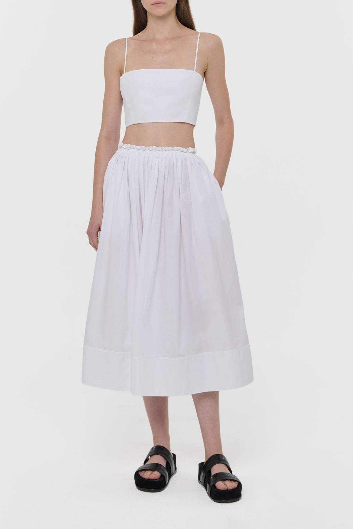 Shiva Maxi Skirt in White Sea Island Cotton