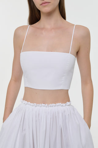 White Sea Island Cotton Spaghetti Strap Top - Close Up | Gabriela Hearst