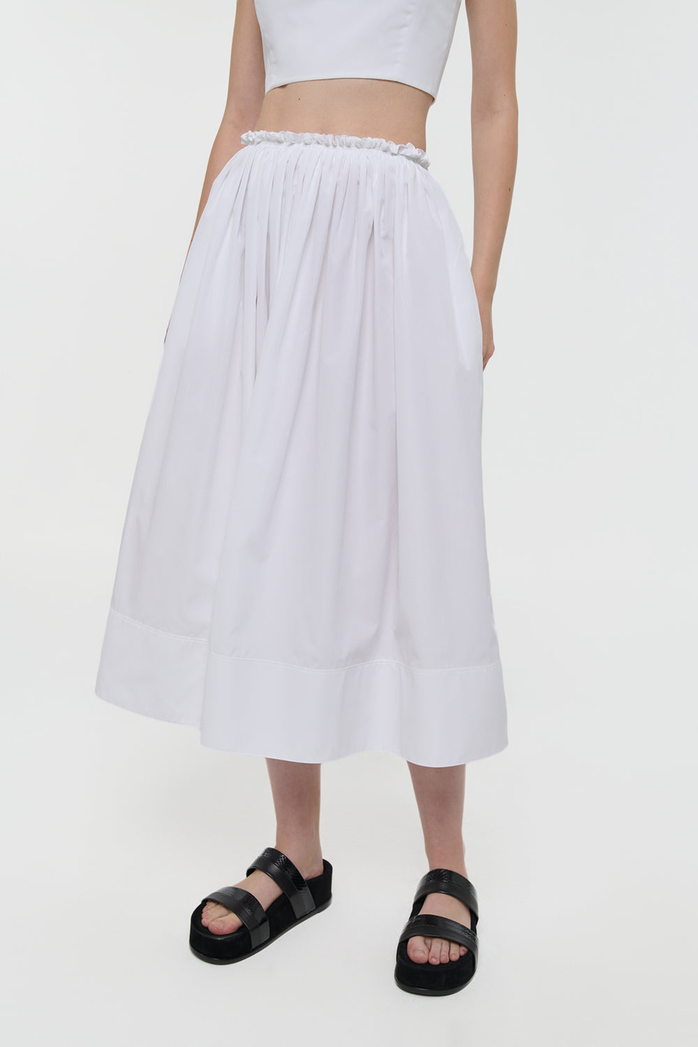 Shiva Maxi Skirt in White Sea Island Cotton