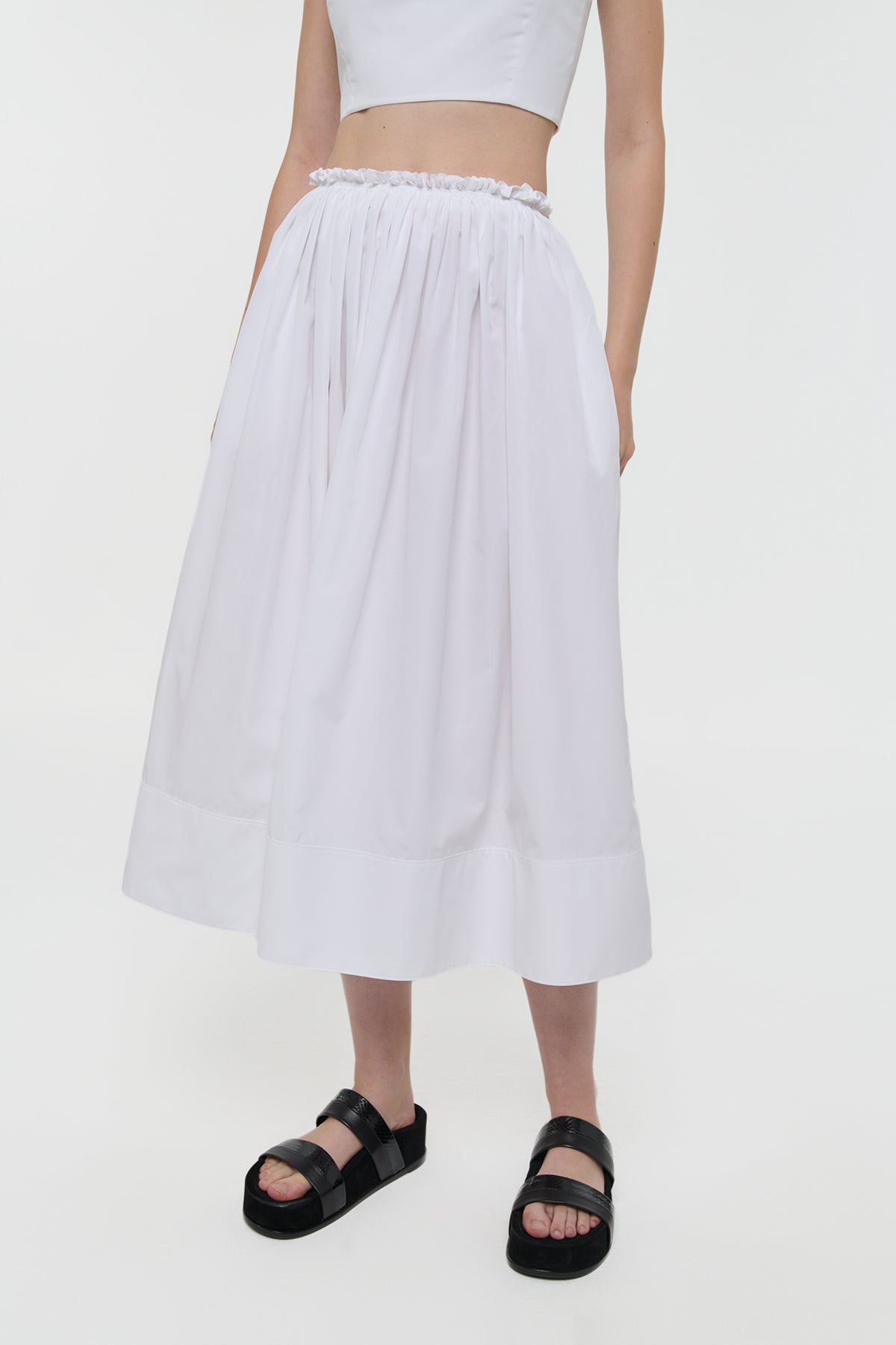 Shiva Maxi Skirt in White Sea Island Cotton