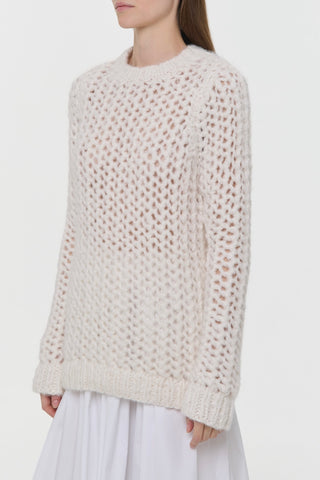 Veralune Knit Crewneck Sweater in Off White Welfat Cashmere