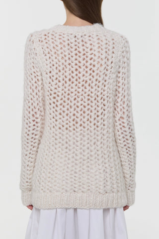 Veralune Knit Crewneck Sweater in Off White Welfat Cashmere