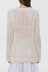 Veralune Knit Crewneck Sweater in Off White Welfat Cashmere