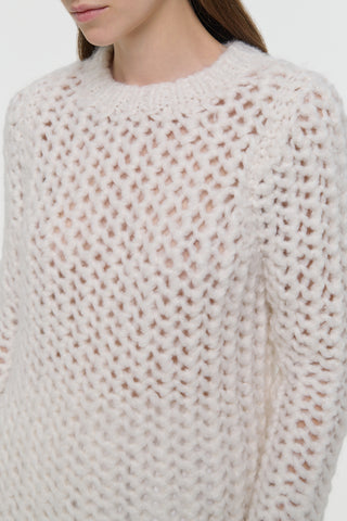 Veralune Knit Crewneck Sweater in Off White Welfat Cashmere