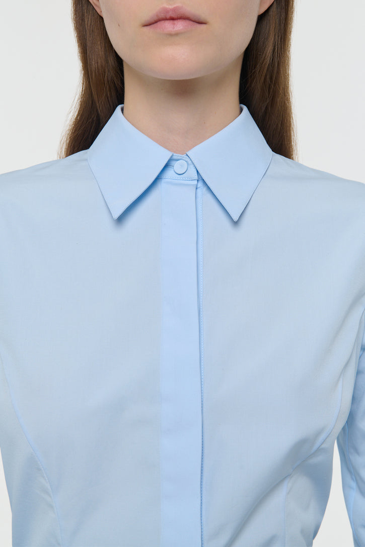 Jataya Shirt in Light Blue Sea Island Cotton
