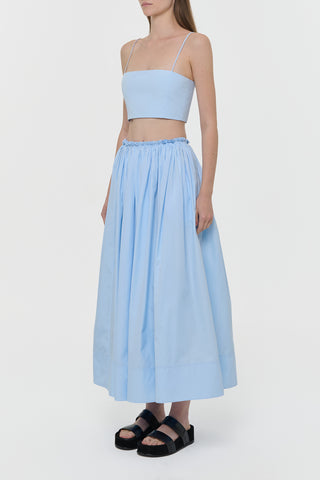 Light Blue Sea Island Cotton Shiva Maxi Skirt - Side Profile | Gabriela Hearst