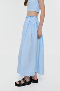 Shiva Maxi Skirt in Light Blue Sea Island Cotton