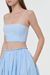 Nadir Top in Light Blue Sea Island Cotton