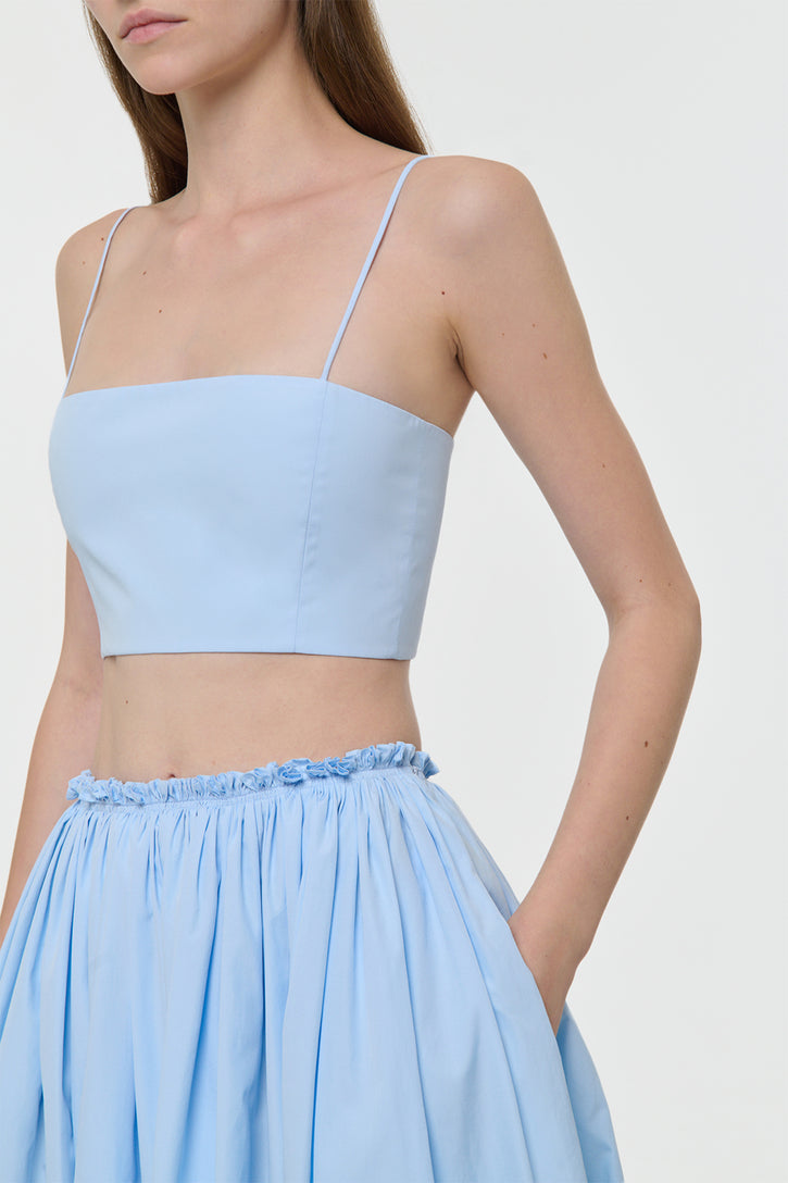 Nadir Top in Light Blue Sea Island Cotton