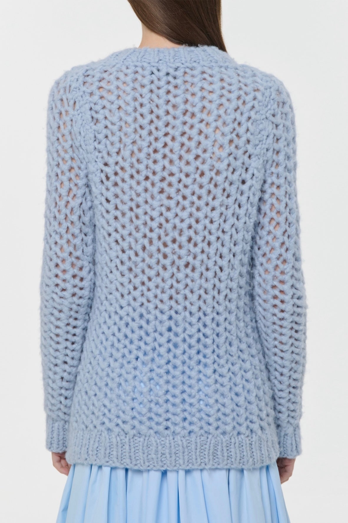 Veralune Knit Sweater in Light Blue Welfat Cashmere