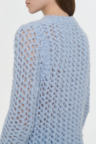 Light Blue Cashmere Veralune Sweater - Back Shoulder Detail | Gabriela Hearst