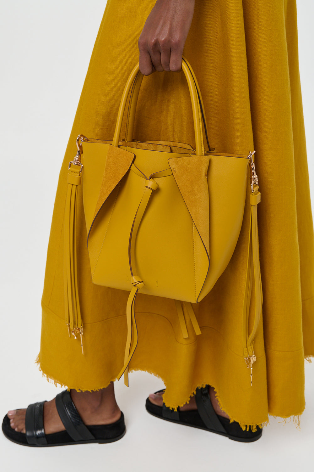 Small Marija Tote Bag in Golden Birch Nappa Leather