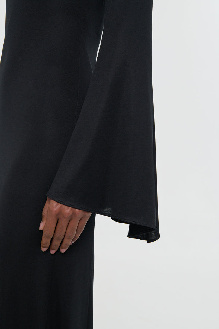 Imara Maxi Dress in Black Silk Jersey